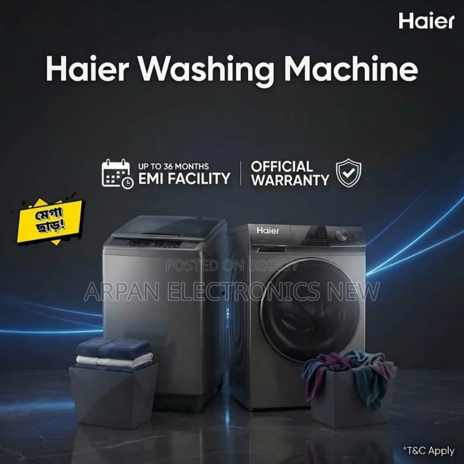 ১০০% অথেনটিক Haier ৯ কেজি টপ লোডিং ওয়াশিং মেশিন