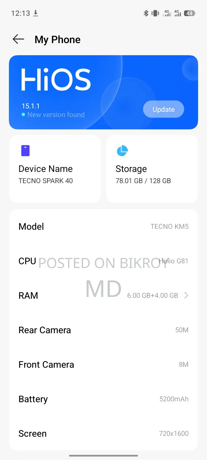 Tecno Spark 40 128 GB Black