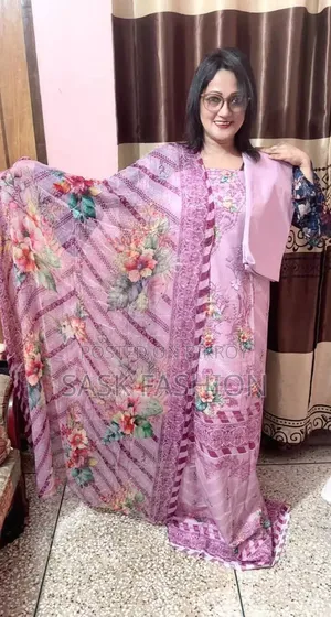 Pakistani Inspired Unstitched Three-Piece, Georgette Dupatta.