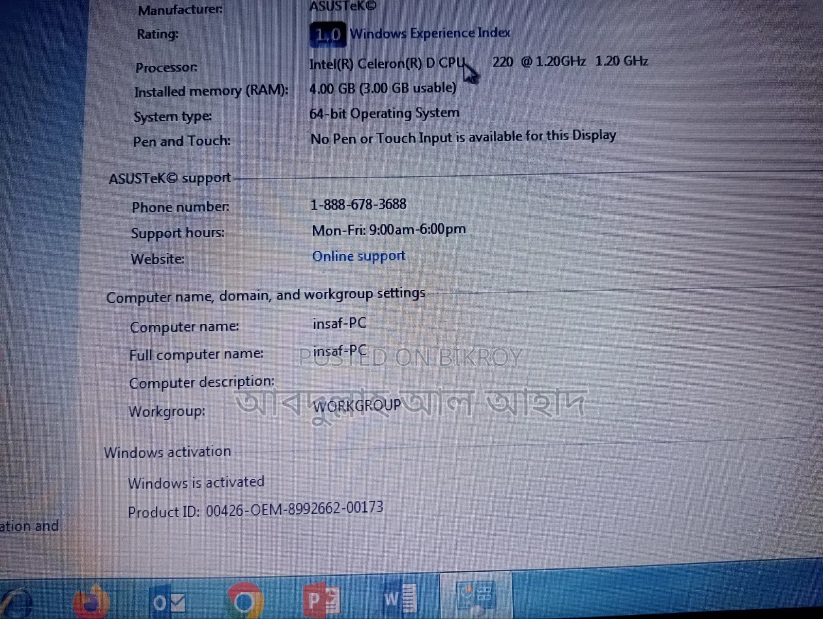 Laptop ASUS A42F 4GB Intel Celeron SSD 128GB