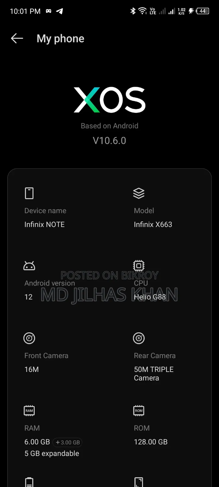 Infinix Note 12 128 GB Black