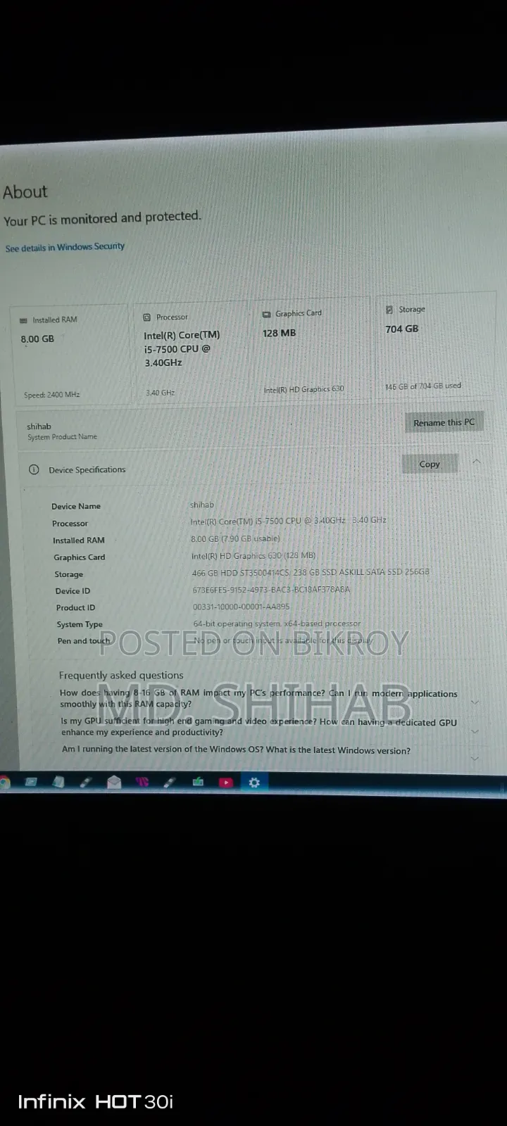 Laptop ASUS TUF Gaming A15 8GB Intel Core I5 SSD 256GB