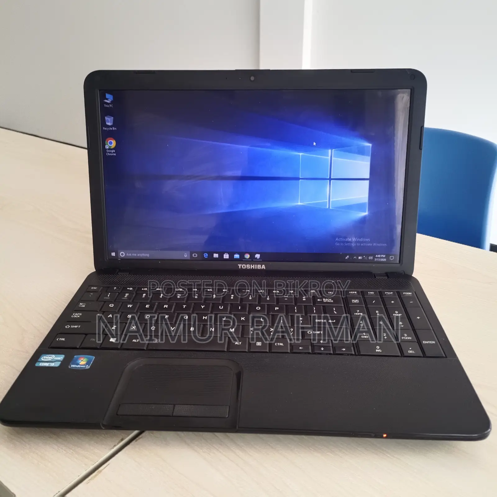 Laptop Toshiba Satellite C850 4GB Intel Core I3 SSD 320GB