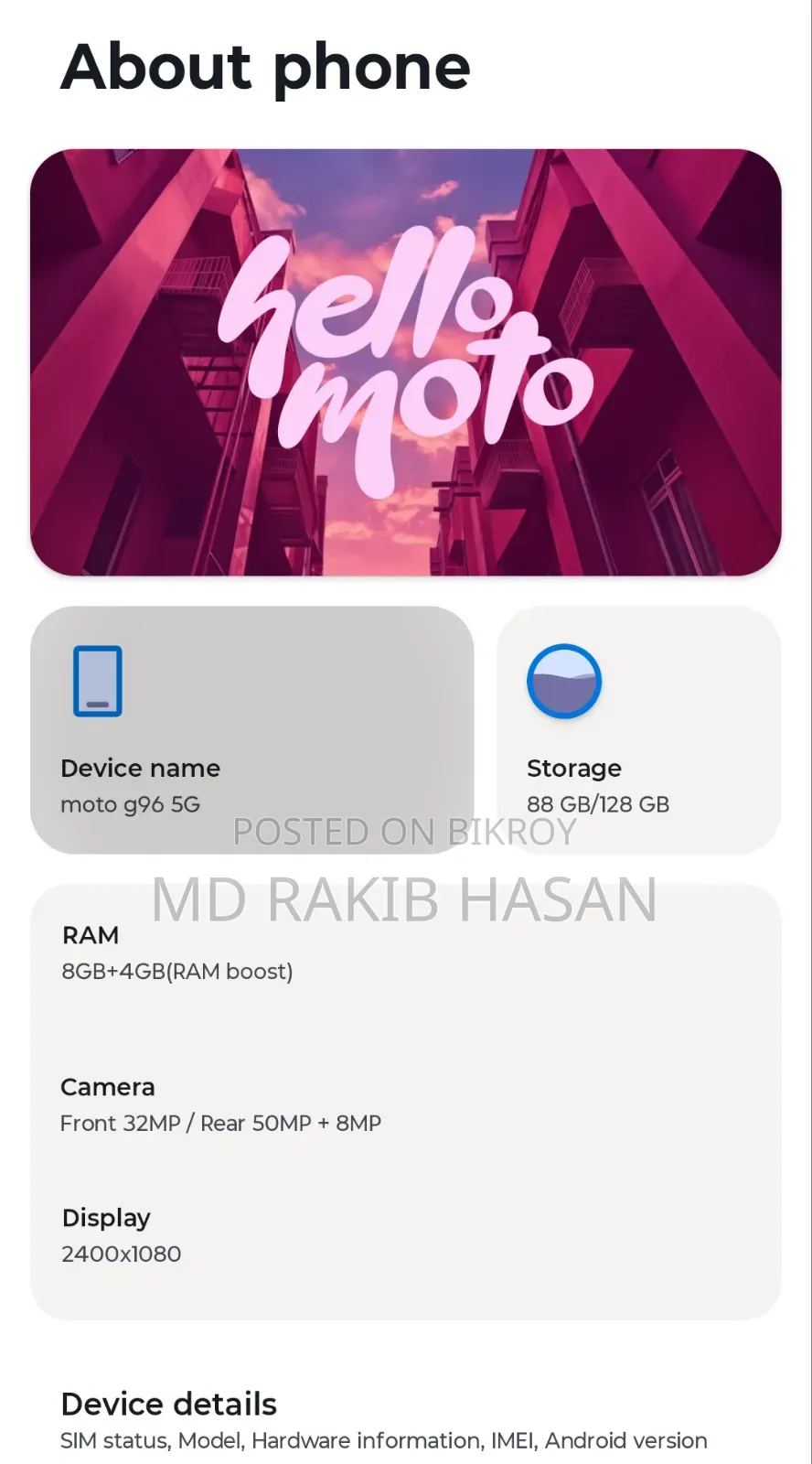 Motorola G96 5G 128 GB Gray