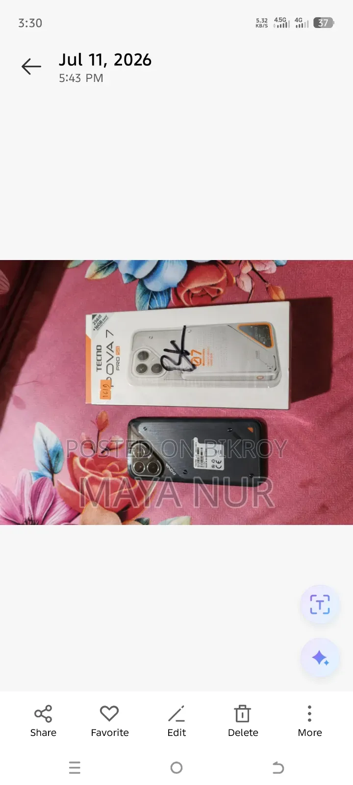 Tecno Pova 7 Pro 5G 256 GB Gray