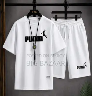 White Premium T-Shirt and Shorts Co-ord Set