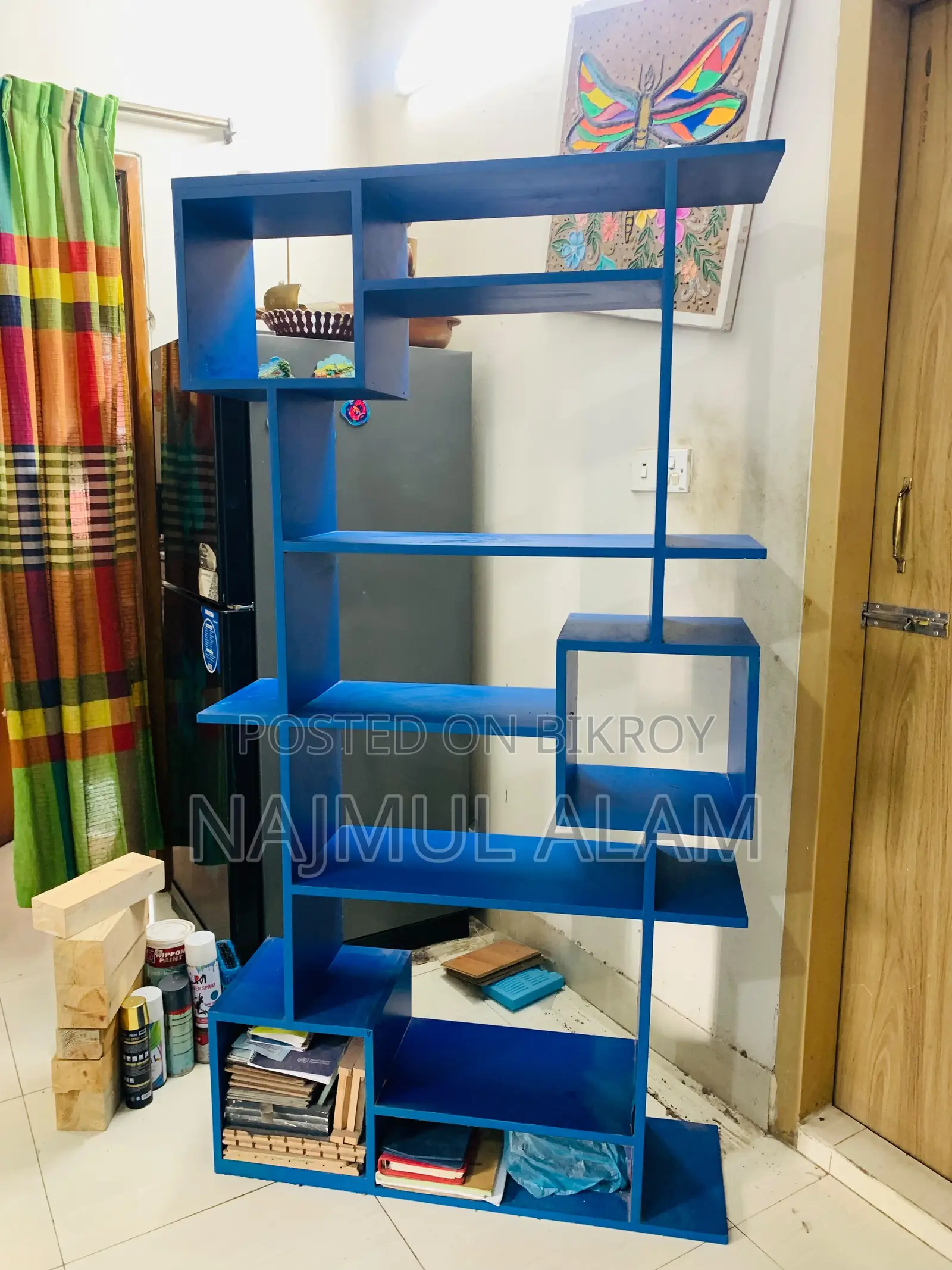Blue Partex Multi-Purpose Bookshelf | Display Organizer | 67” ×35”
