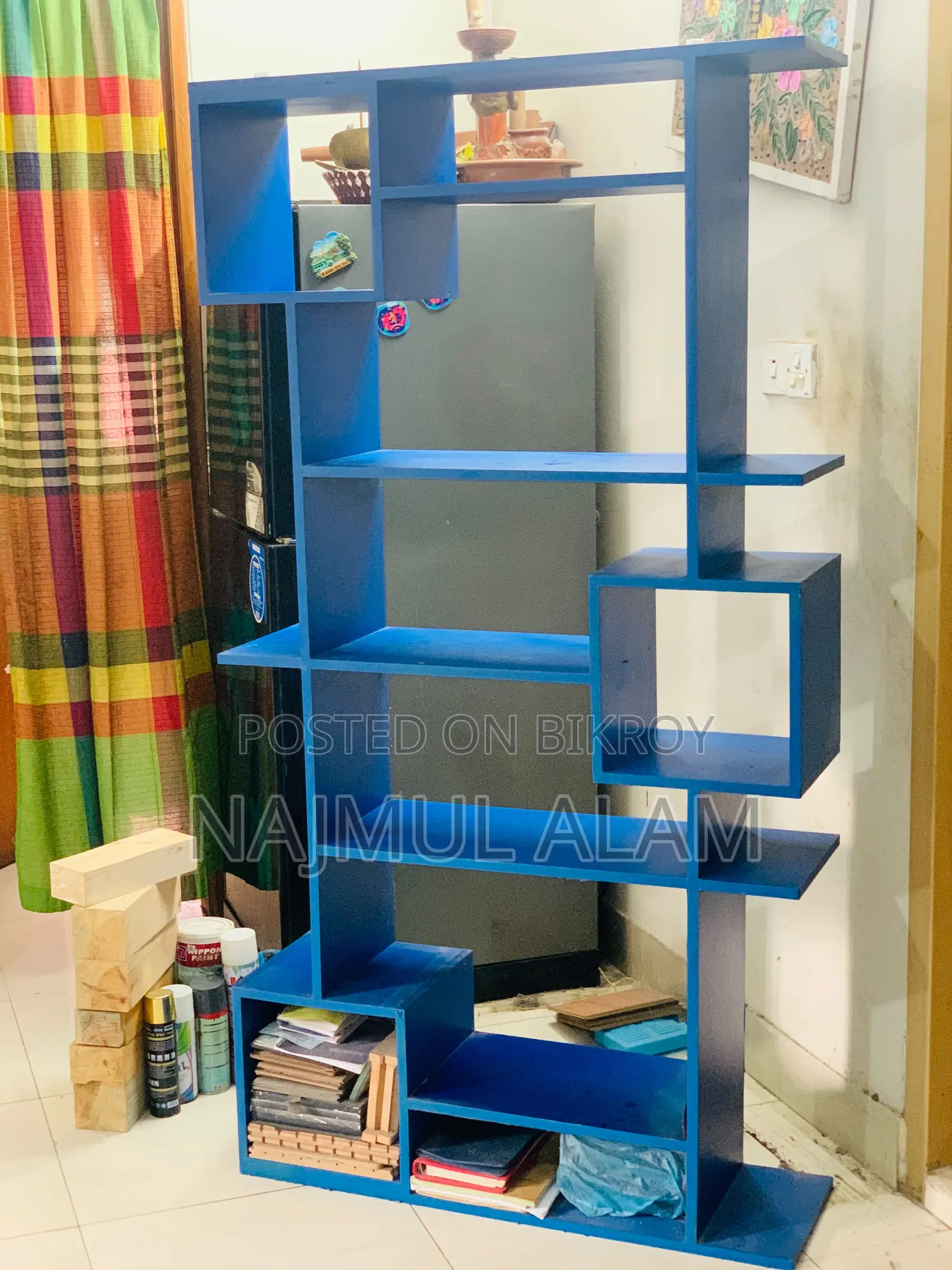 Blue Partex Multi-Purpose Bookshelf | Display Organizer | 67” ×35”