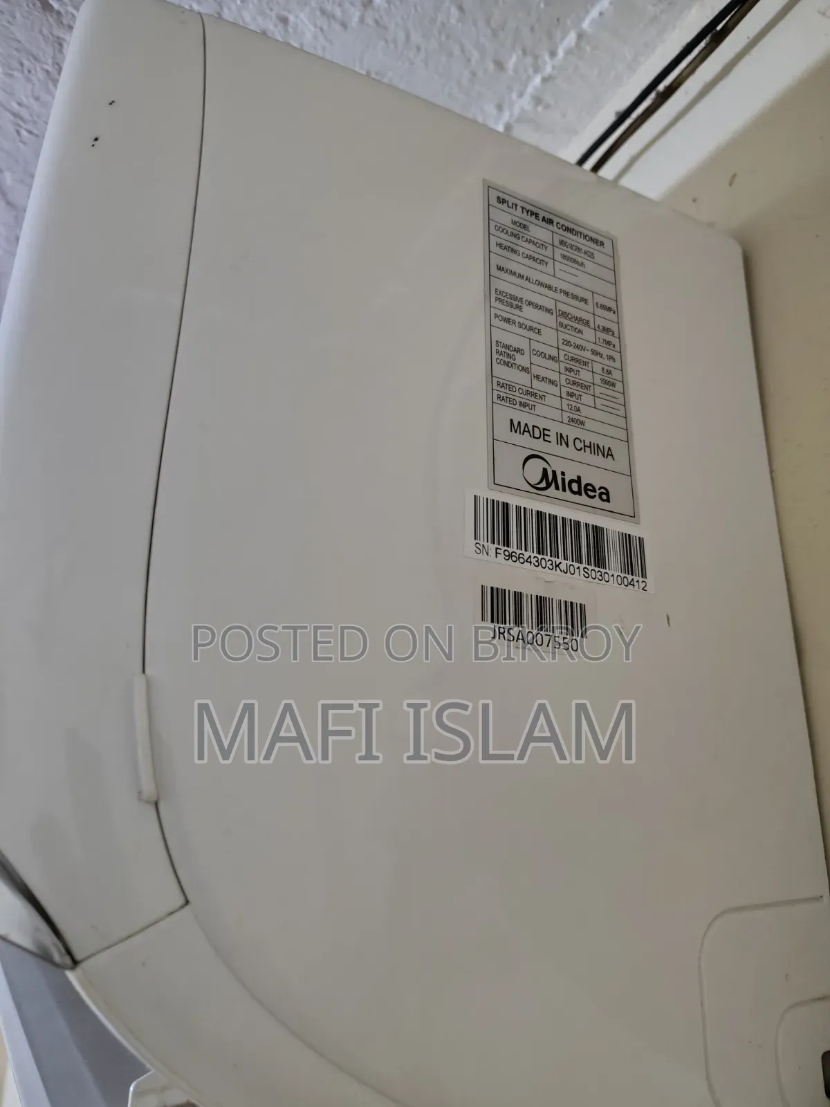 Midea AC 1.5 Ton Good Condition