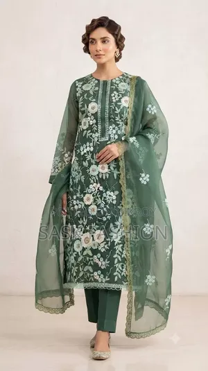 সপুরা মসলিন আনস্টিচড 4পিস, অল ওভার এমব্রয়ডারি কাজ করা।