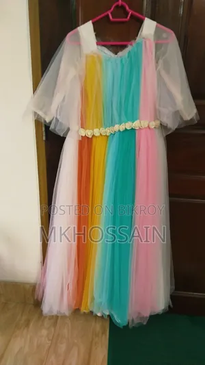 Long Gown Rainbow Dress Bikri Kora Hobe