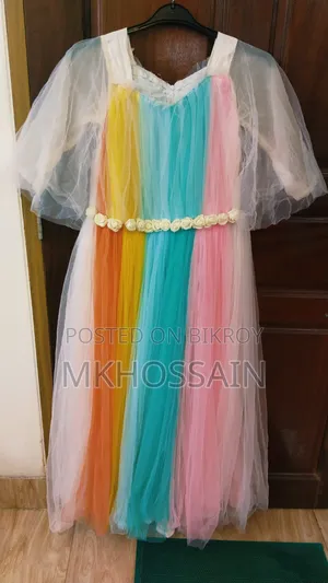 Long Gown Rainbow Dress Bikri Kora Hobe