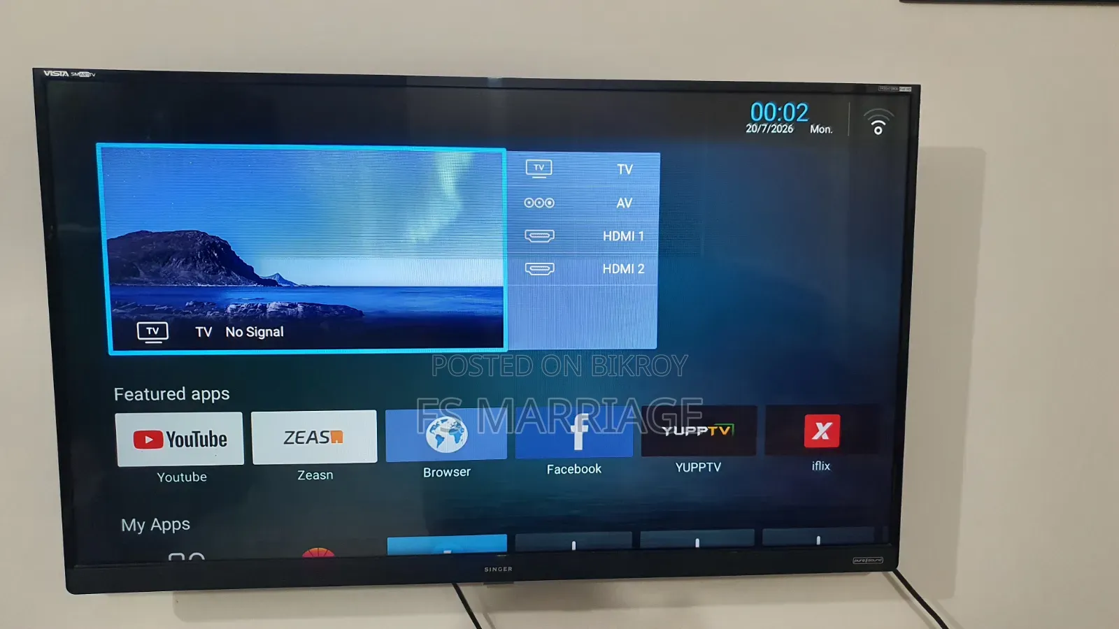 আর্জেনট Singer Vista 43" Android Smart TV বিক্রয় হবে।