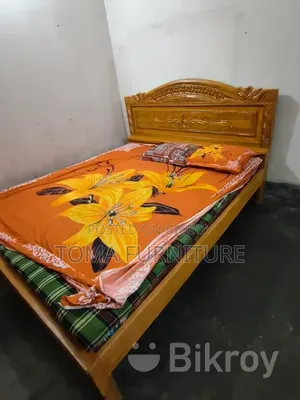 আকাশি কাঠের সেমি বক্স খাট ৬/৭