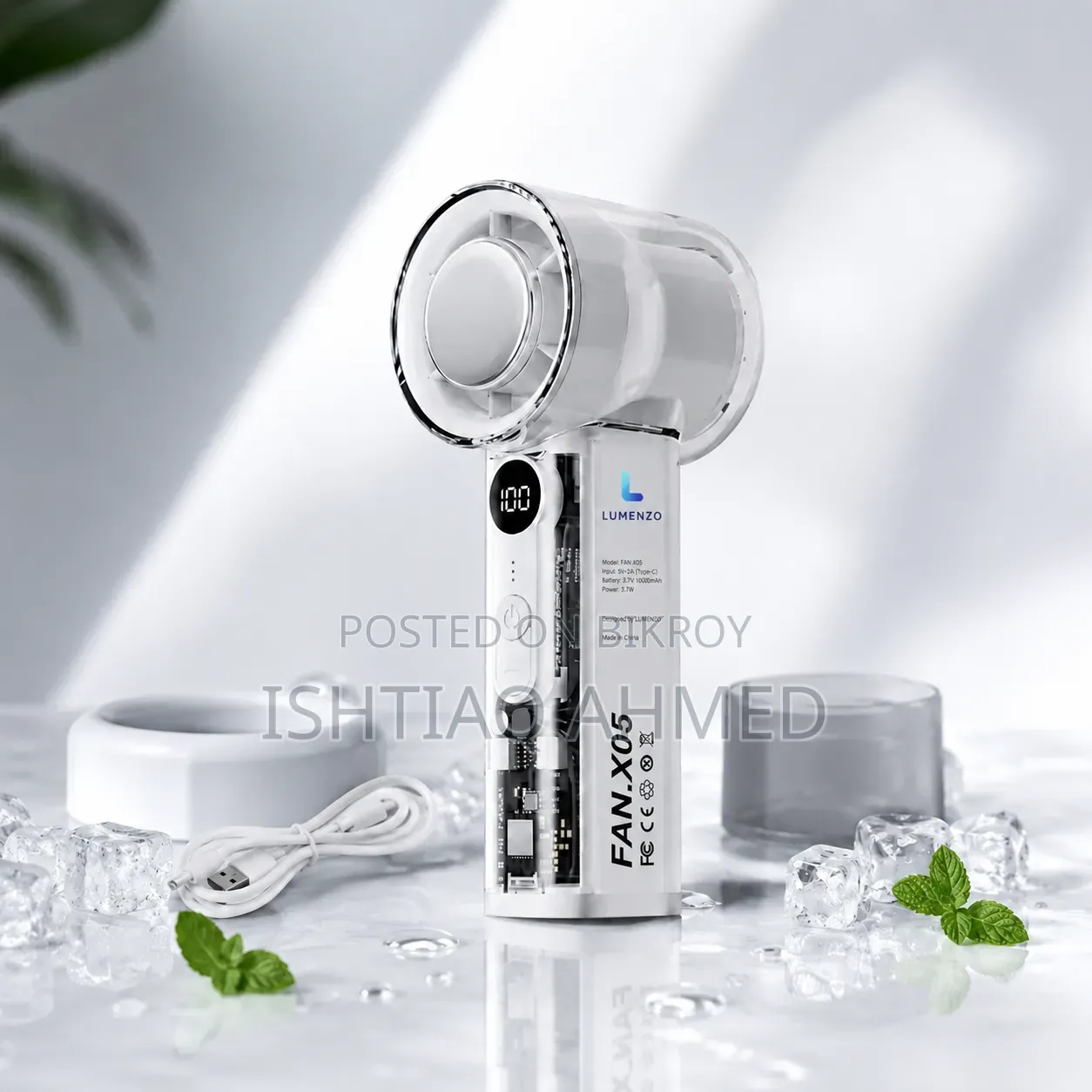 X05 IceCooling Handheld Fan With Digital Display [Stock Limited]