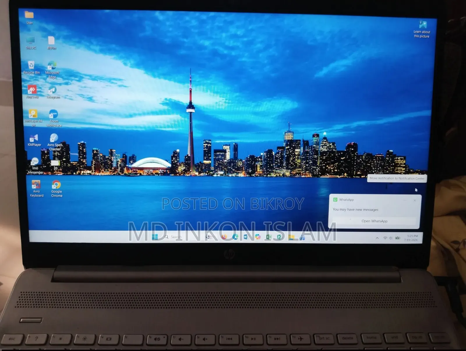 Laptop HP 15S 4GB Intel Core i5 SSD 256GB