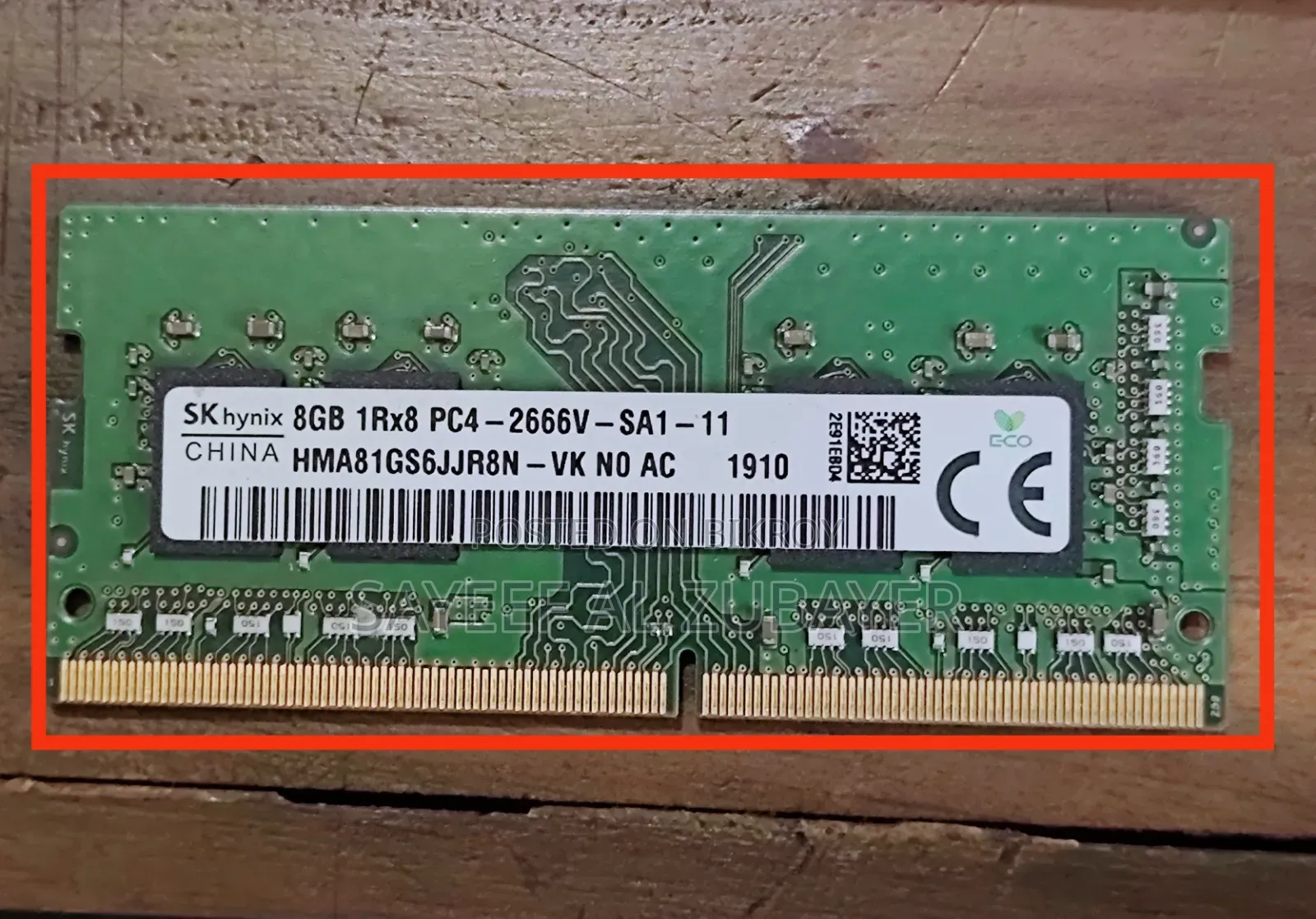 8GB DDR4 2666MHz Laptop RAM