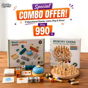 Educational Toy Combo – Memory Chess + Word Spelling Game