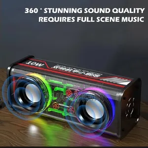 V8 RGB Transparent Dual Base Speaker Bluetooth 5.0 Power 10 Watt