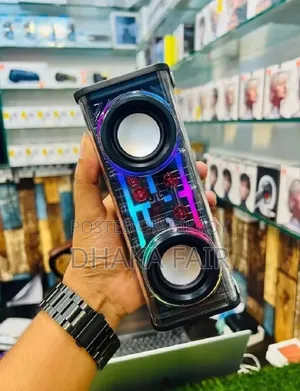 V8 RGB Transparent Dual Base Speaker Bluetooth 5.0 Power 10 Watt
