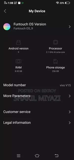 Vivo V15 256 GB Blue