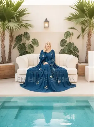 পাতা এমব্রয়ডারি বোরকা ফুল সেট