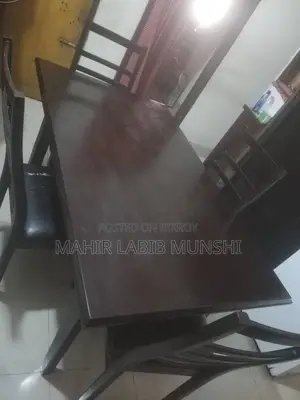 Otobi Black Dining Table 6 Seated With 4 Black Foam Seated Chairs