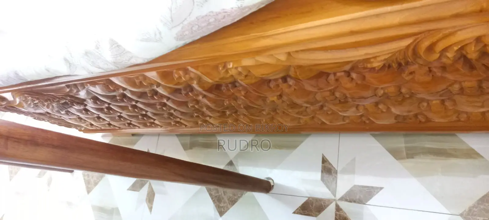 ৫/৭ ফিটের অরিজিনাল সেগুন কাঠের সেমিবক্স খাট