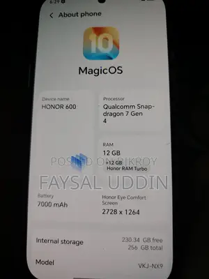 New Honor 600 256 GB Gray