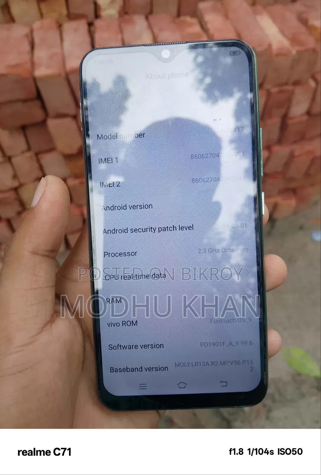 Vivo Y17 256 GB Gray