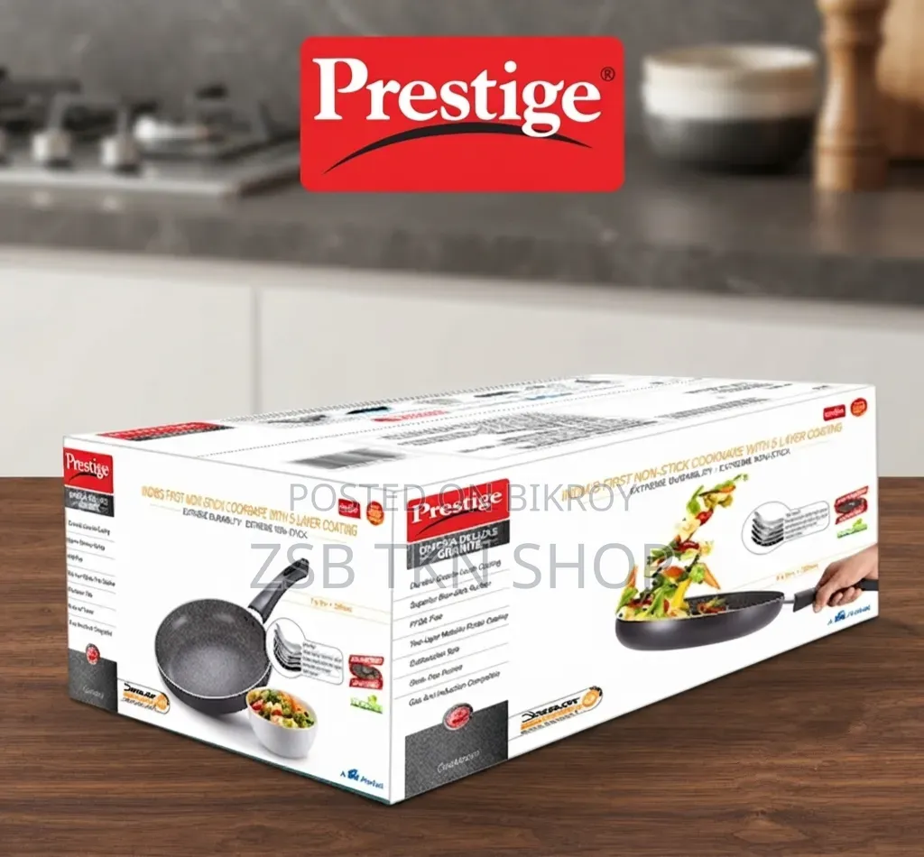Prestige Non-Stick Omega Deluxe Granite Fry Pan With Lid 28 Cm