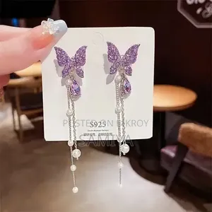 Purple Butterfly Earrings