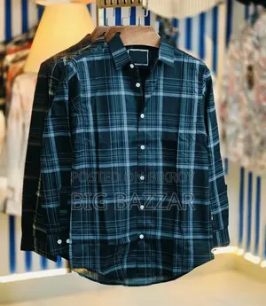 Pure Cotton Full Sleeve Check Print Shirt for Men's