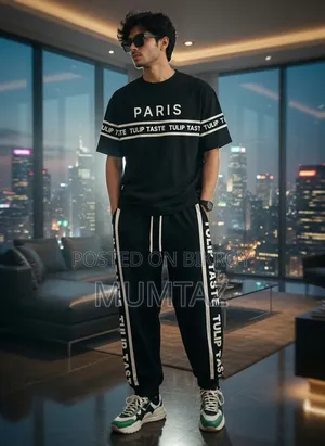 Drop Shoulder Mash T-Shirt and Trouser Combo