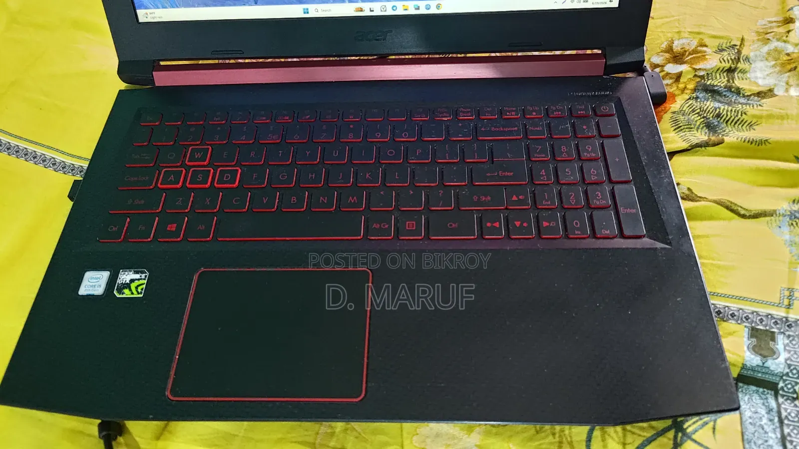 ল্যাপটপ Acer Nitro 5 ১৬জিবি ইন্টেল কোর আই৫ এসএসডি ১২৮জিবি