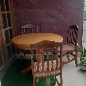 Teak Wood Round Dining / Coffee Table + Chairs