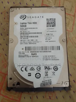 Laptop HDD 500GB 100% Health