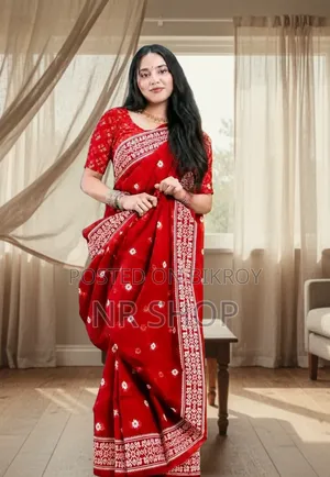 Premium Half Silk Jamdani Print Saree