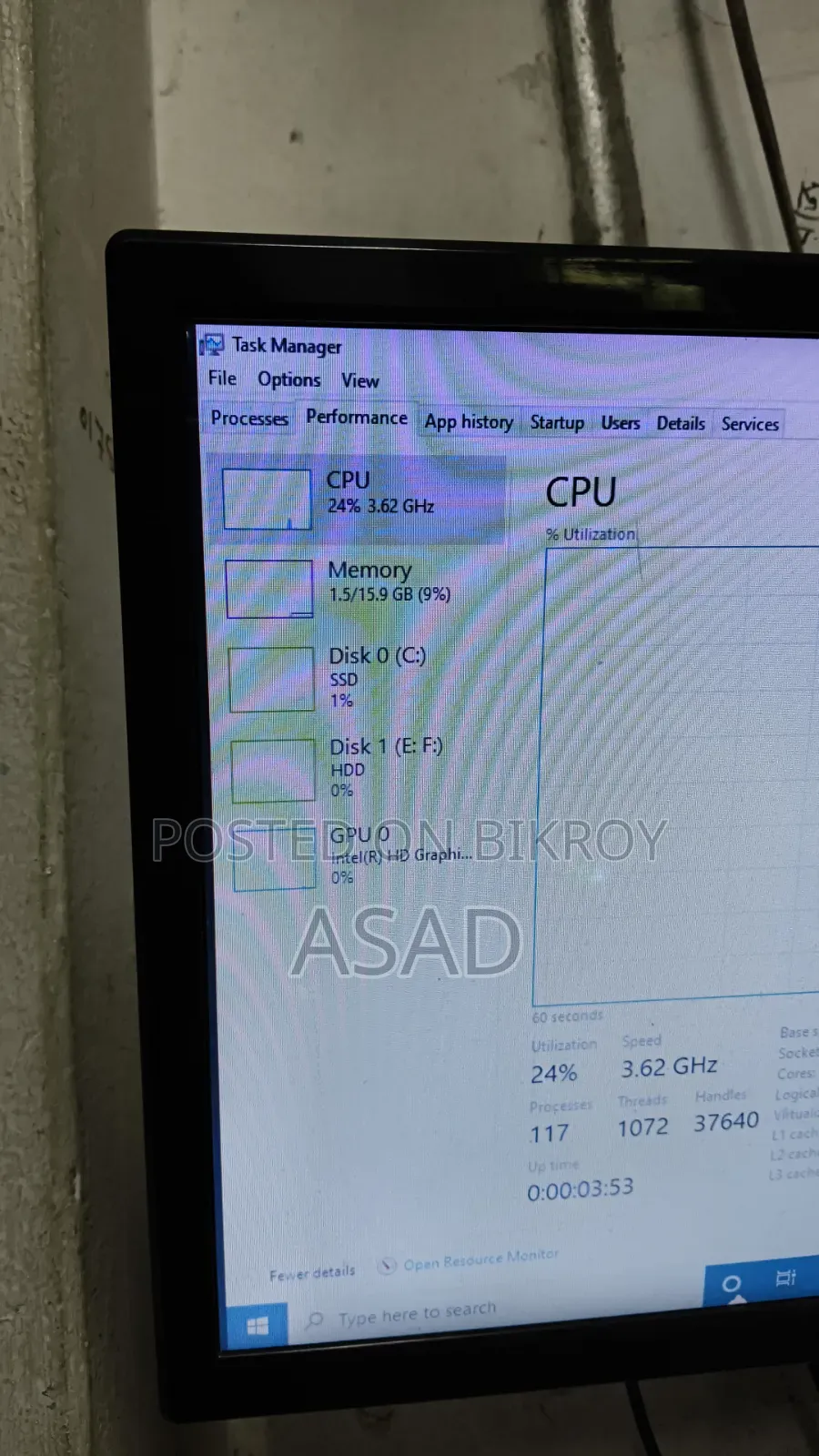 Desktop Computer 8GB Intel SSD 256GB