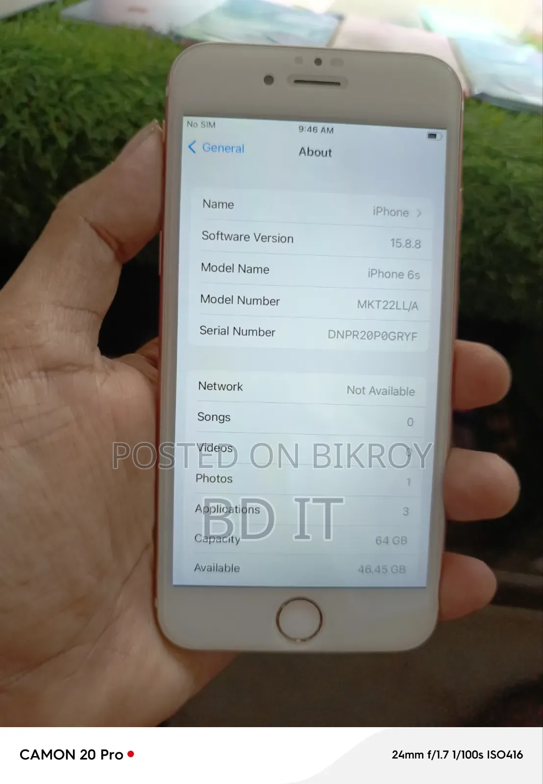 Apple iPhone 6s 64 GB Rose Gold