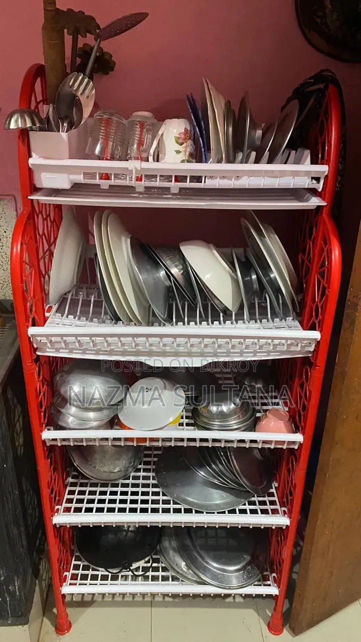 One kitchen rack and 10 curtains will be sold urgently.