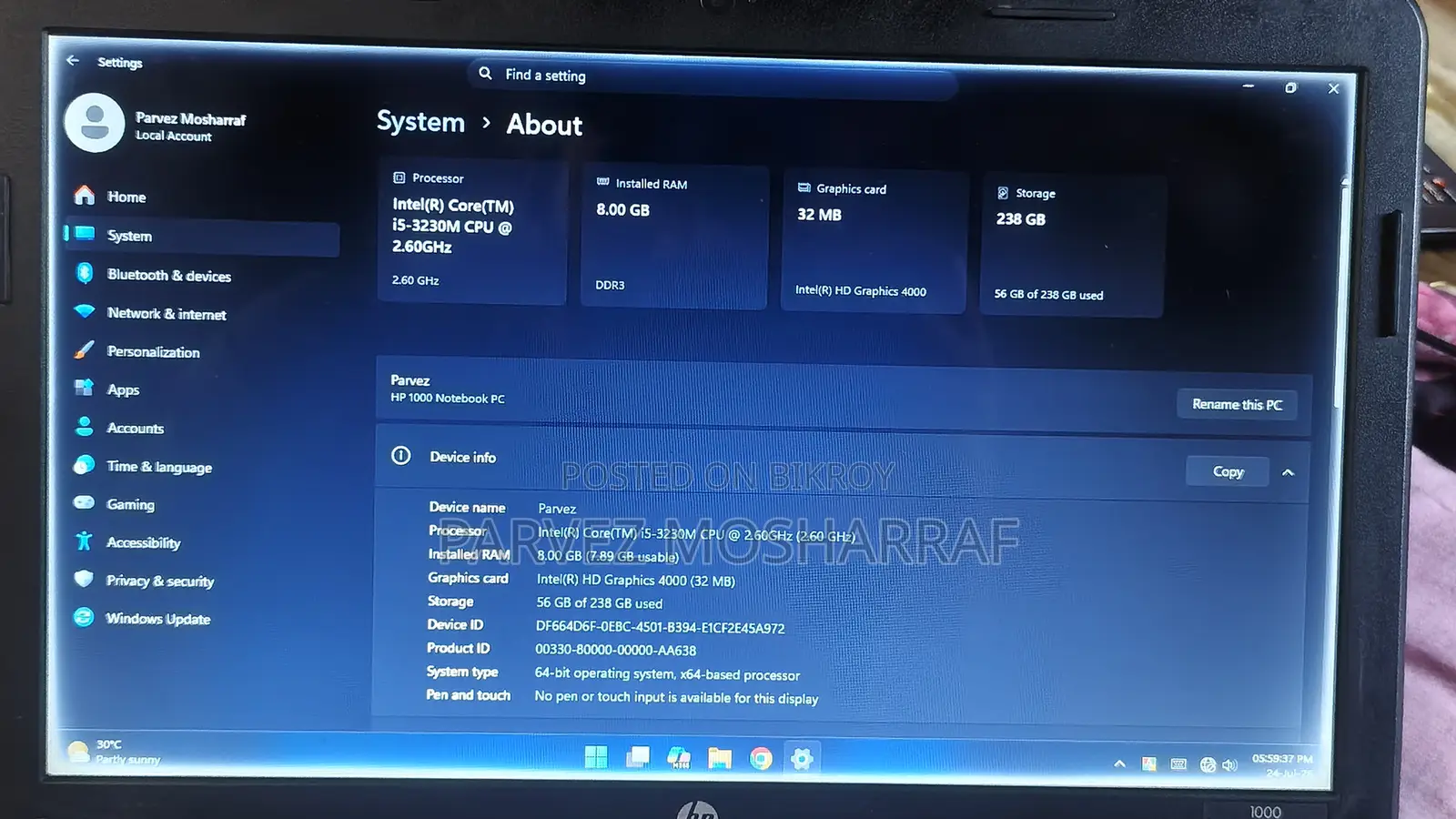 Laptop HP Pavilion 15 8GB Intel Core I5 SSD 128GB