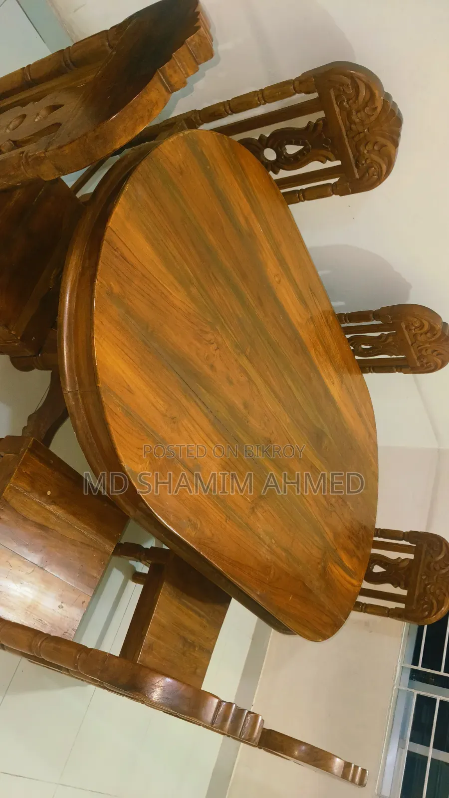 Teak Wood Dining Table with 6 Chairs