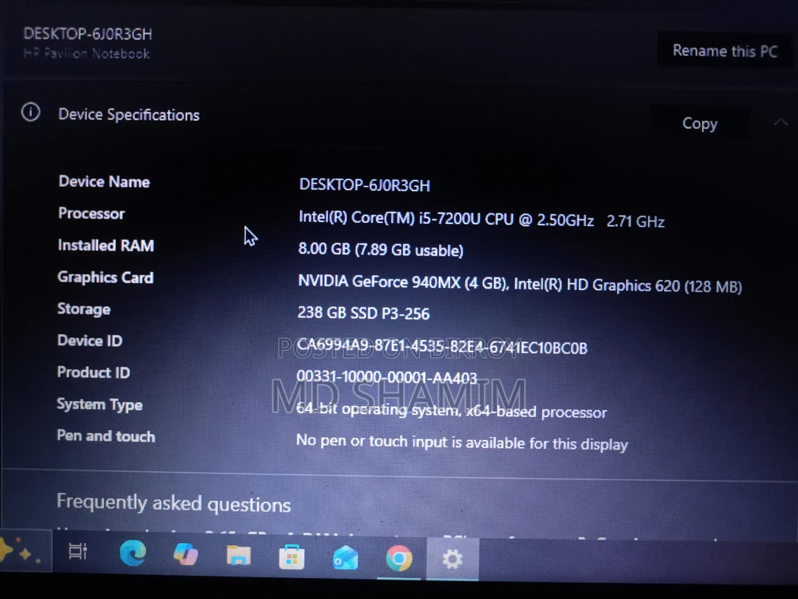 Laptop HP Pavilion 15 8GB Intel Core i5 SSD 256GB