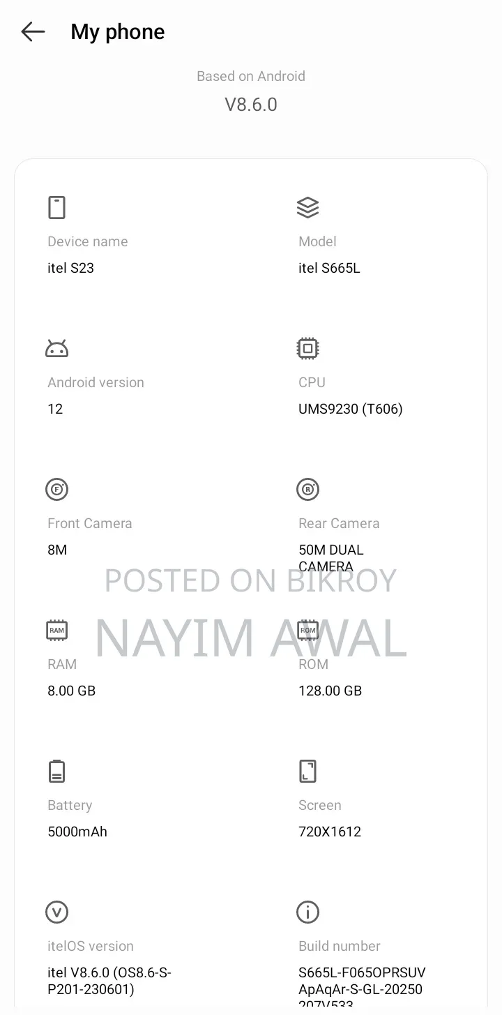 Itel S23 128 GB Blue