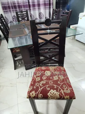 Glass Top Wooden Dining Table