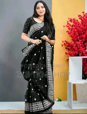 Half Silk Screen Print Saree