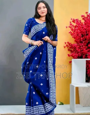 Half Silk Screen Print Saree