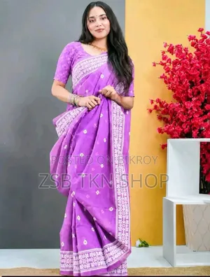 Half Silk Screen Print Saree