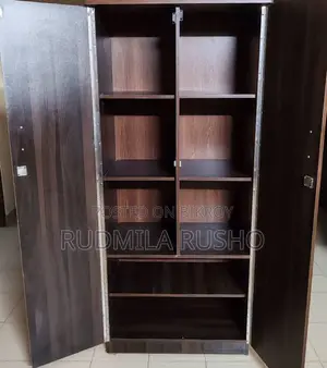 প্রিমিয়াম ২ দরজার কাঠের আলমারি | ডার্ক উড ফিনিশ